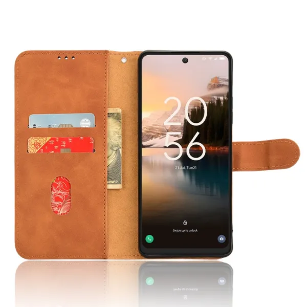 SKIN FLIP Peňaženkové puzdro pre TCL 40 Nxtpaper 5G hnedé