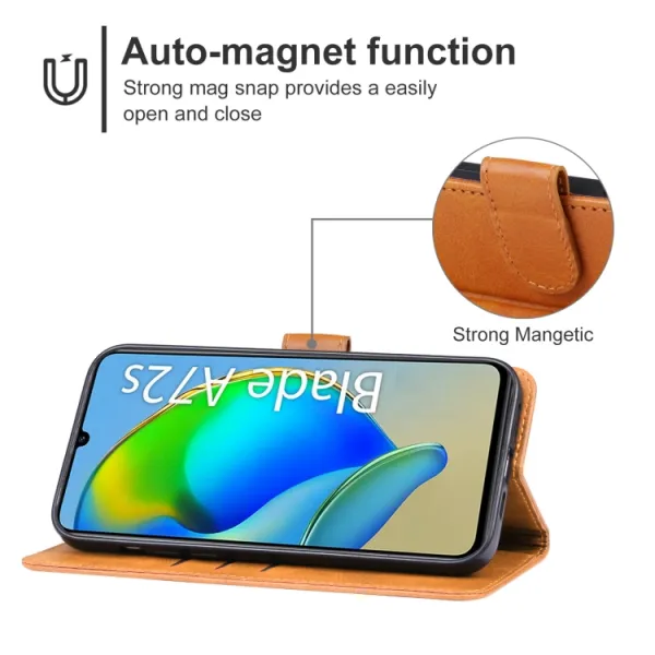 SMOOTH Peňaženkové puzdro pre ZTE Blade A72s hnedé