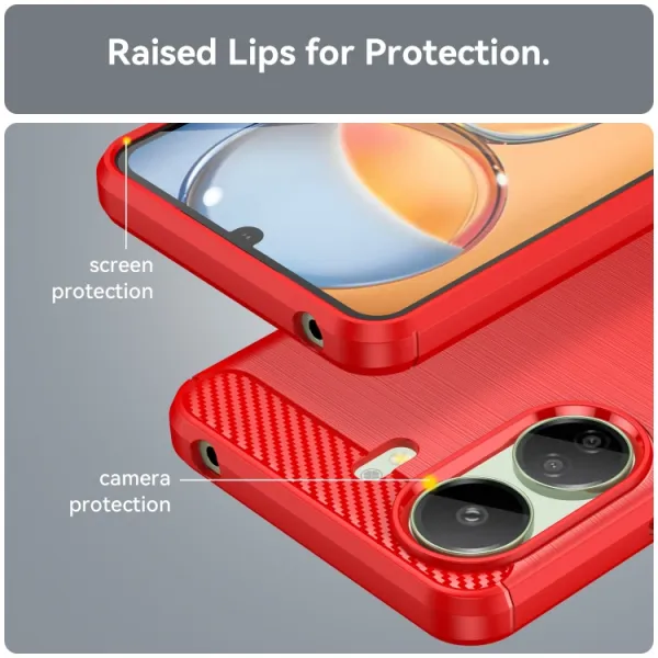 FLEXI TPU Ochranný kryt Xiaomi Redmi 13C / Poco C65 červený