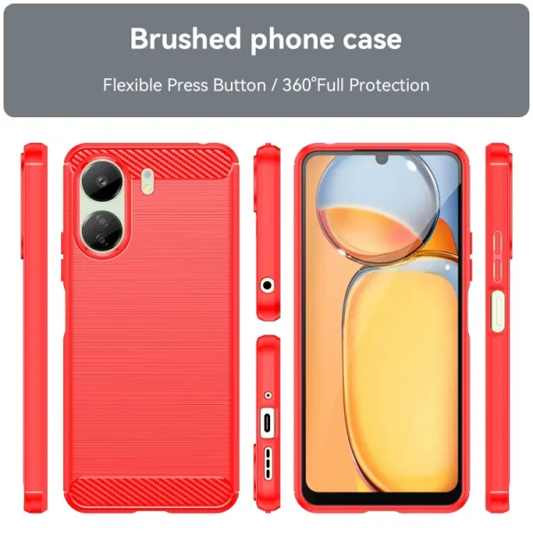 FLEXI TPU Ochranný kryt Xiaomi Redmi 13C / Poco C65 červený