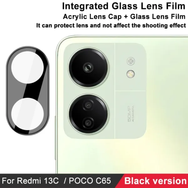 IMAK FULL COVER Sklo pre fotoaparát Xiaomi Redmi 13C / Poco C65 čierne