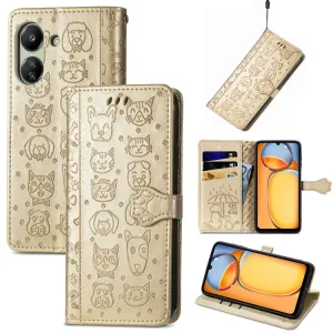 ART ANIMALS Peňaženkový obal pre Xiaomi Redmi 13C / Poco C65 zlatý