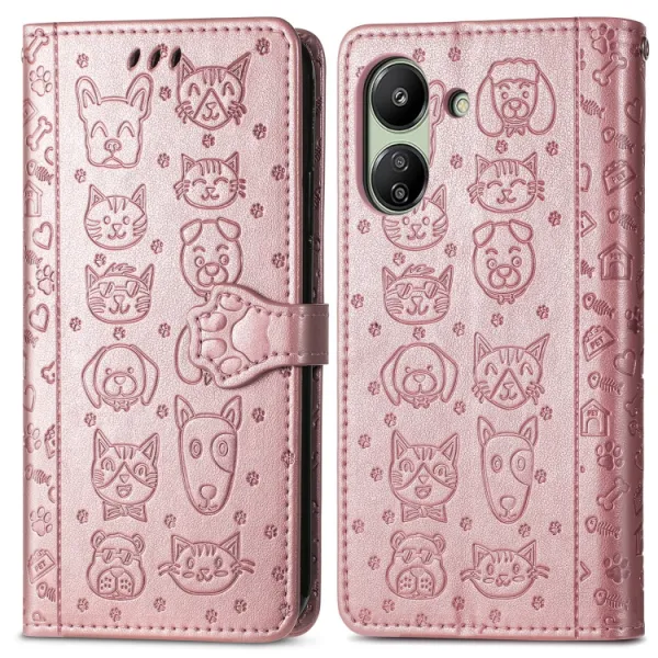 ART ANIMALS Peňaženkový obal pre Xiaomi Redmi 13C / Poco C65 ružový