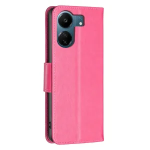 ART BUTTERFLY Peňaženkový obal pre Xiaomi Redmi 13C / Poco C65 tmavoružový