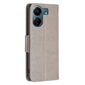 ART BUTTERFLY Peňaženkový obal pre Xiaomi Redmi 13C / Poco C65 šedý