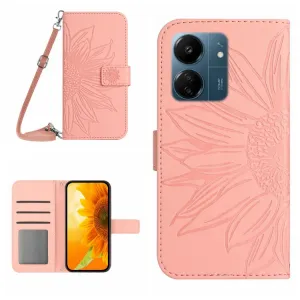 ART SUNFLOWER Peňaženkový obal pre Xiaomi Redmi 13C / Poco C65 ružový