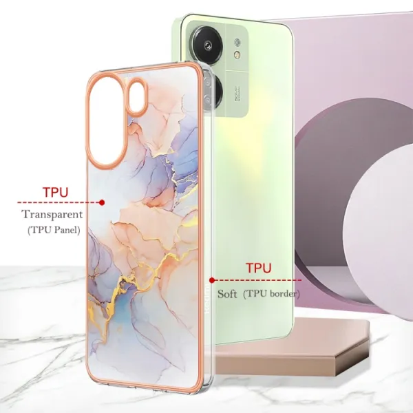 IMD MARBLE Ochranný kryt Xiaomi Redmi 13C / Poco C65 WHITE