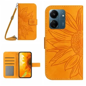 ART SUNFLOWER Peňaženkový obal pre Xiaomi Redmi 13C / Poco C65 žltý