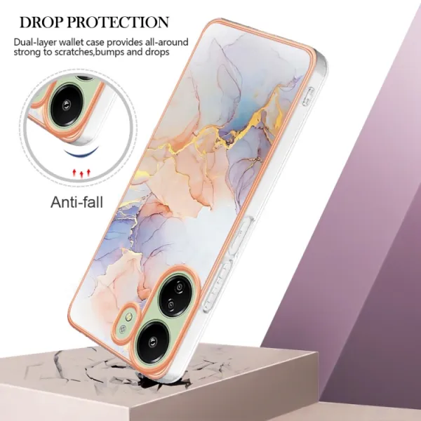 IMD MARBLE Ochranný kryt Xiaomi Redmi 13C / Poco C65 WHITE