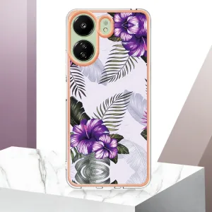 IMD MARBLE Ochranný kryt Xiaomi Redmi 13C / Poco C65 PURPLE FLOWER