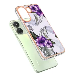 IMD MARBLE Ochranný kryt Xiaomi Redmi 13C / Poco C65 PURPLE FLOWER