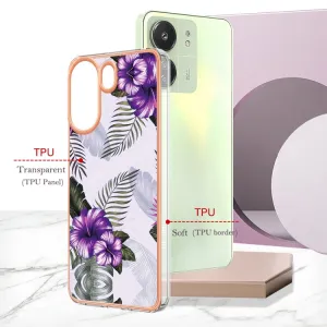 IMD MARBLE Ochranný kryt Xiaomi Redmi 13C / Poco C65 PURPLE FLOWER