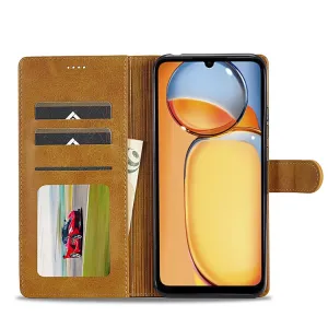 IMEEKE Peňaženkový obal pre Xiaomi Redmi 13C / Poco C65 svetlohnedý