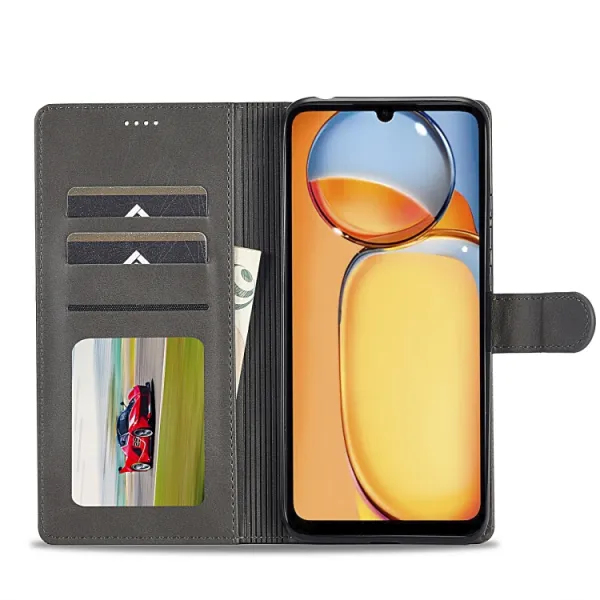 IMEEKE Peňaženkový obal pre Xiaomi Redmi 13C / Poco C65 šedý