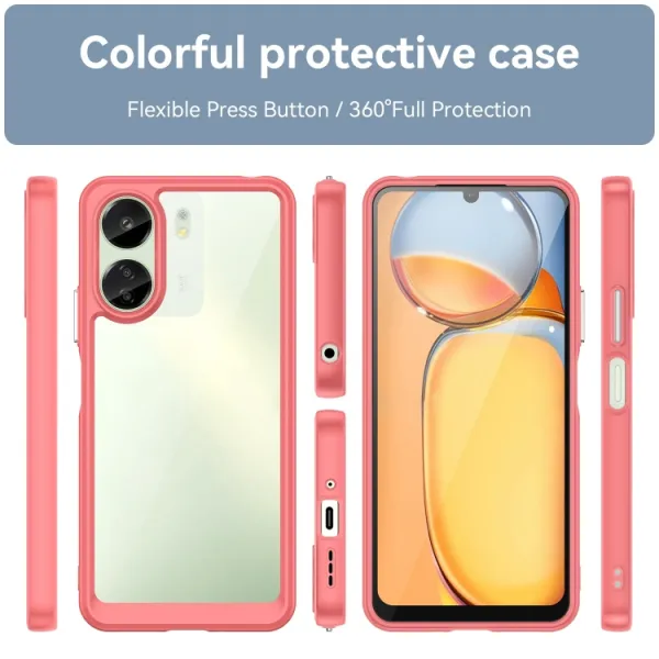 CRYSTAL Ochranný kryt pre Xiaomi Redmi 13C / Poco C65 červený