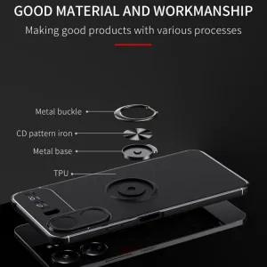 HOLDER Silikónový kryt s držiakom Xiaomi Redmi 13C / Poco C65 čierny