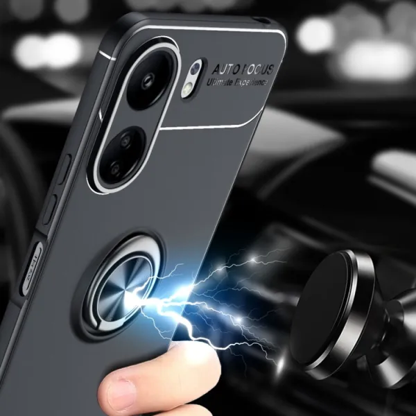 HOLDER Silikónový kryt s držiakom Xiaomi Redmi 13C / Poco C65 čierny