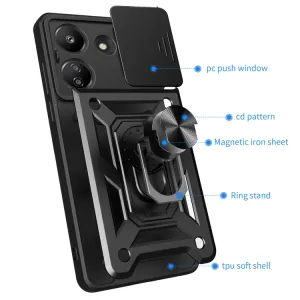 RING CAMERA Kryt s držiakom pre Xiaomi Redmi 13C / Poco C65 čierny
