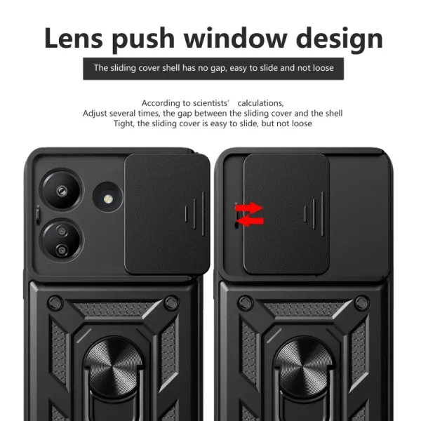 RING CAMERA Kryt s držiakom pre Xiaomi Redmi 13C / Poco C65 čierny