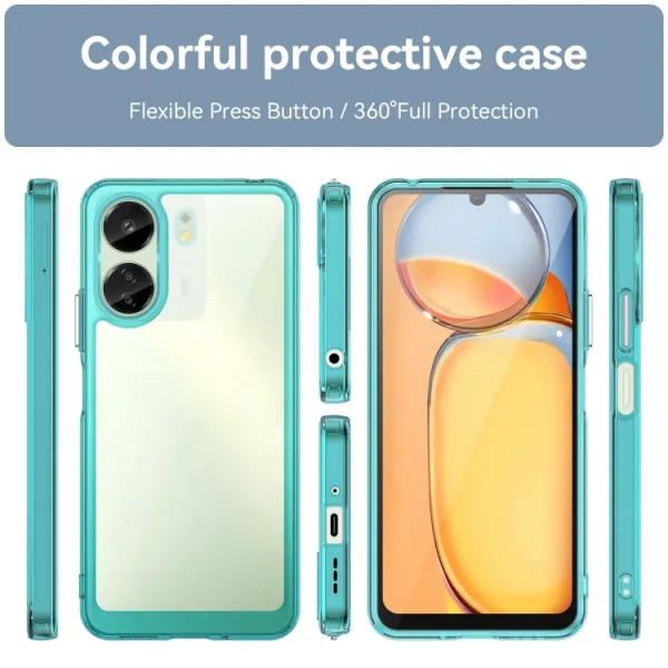 CRYSTAL Ochranný kryt pre Xiaomi Redmi 13C / Poco C65 tyrkysový
