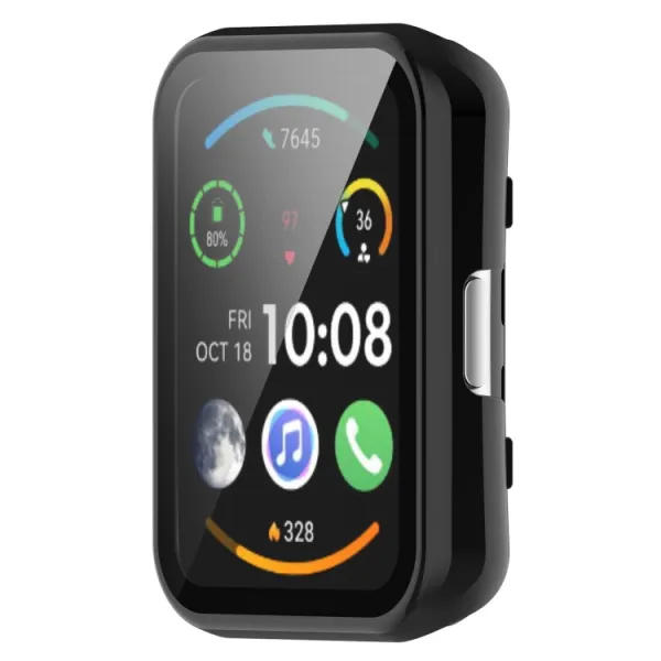 PC FULL COVER Plastový kryt so sklom pre Huawei Watch Fit 2 / Fit 2 Active čierny
