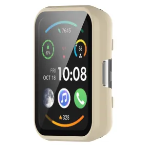 PC FULL COVER Plastový kryt so sklom pre Huawei Watch Fit 2 / Fit 2 Active béžový
