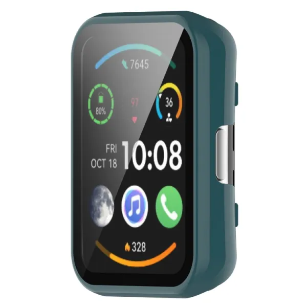 PC FULL COVER Plastový kryt so sklom pre Huawei Watch Fit 2 / Fit 2 Active zelený