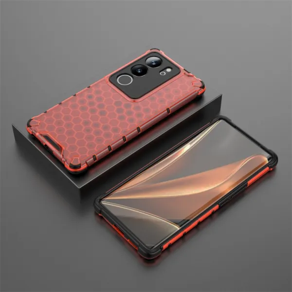 HONEYCOMB Ochranný kryt Vivo V29 5G červený