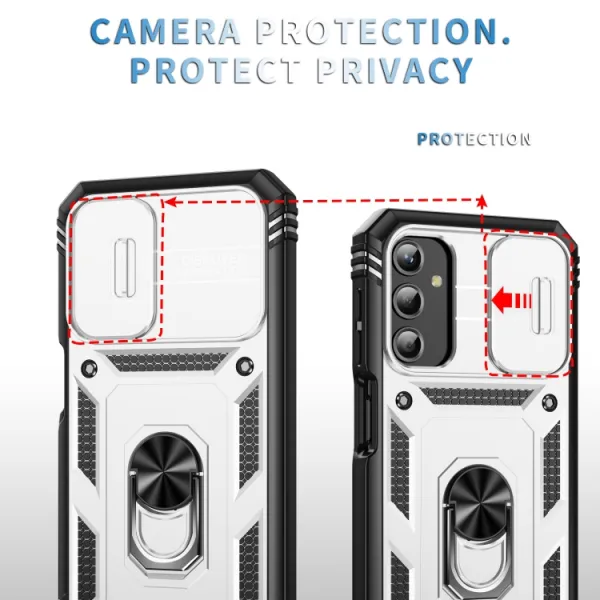 RING CAMERA Kryt s držiakom pre Samsung Galaxy A25 5G biely