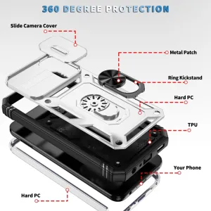 RING CAMERA Kryt s držiakom pre Samsung Galaxy A25 5G biely