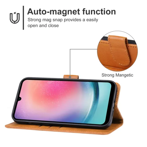 SMOOTH Peňaženkové puzdro pre Samsung Galaxy A25 5G hnedé