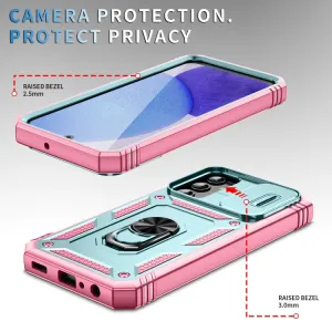 RING CAMERA Kryt s držiakom pre Samsung Galaxy A25 5G zelený - ružový