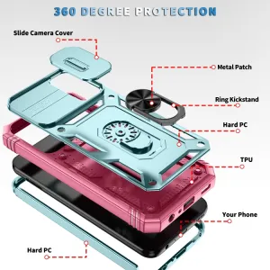 RING CAMERA Kryt s držiakom pre Samsung Galaxy A25 5G zelený - ružový