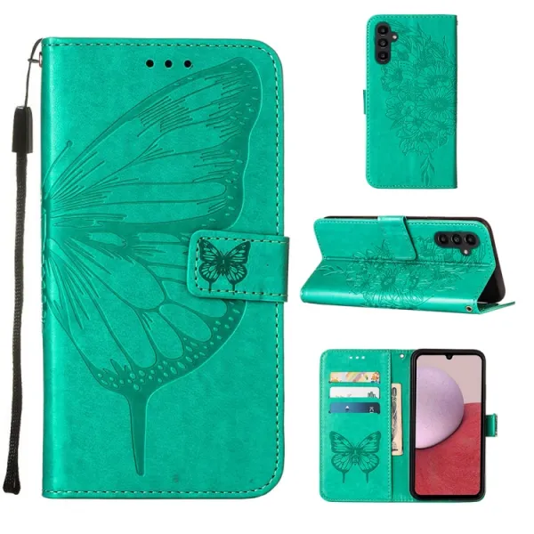 ART BUTTERFLY Peňaženkový obal pre Samsung Galaxy A25 5G zelený