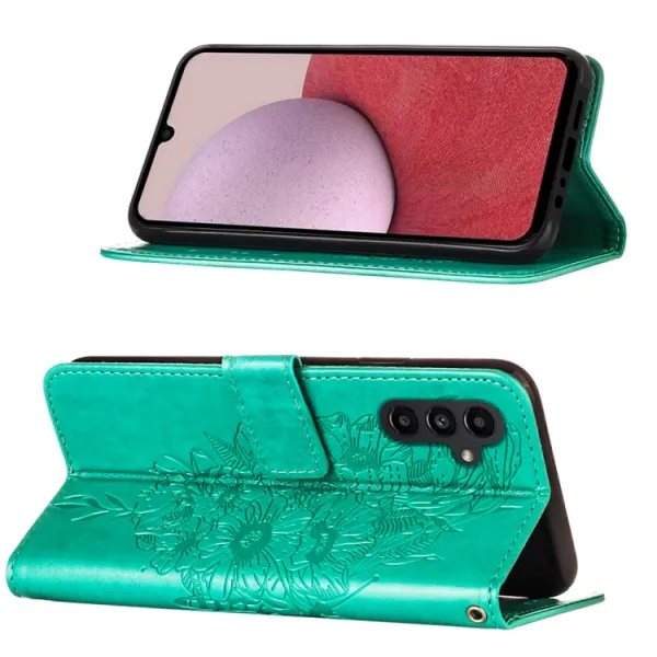ART BUTTERFLY Peňaženkový obal pre Samsung Galaxy A25 5G zelený