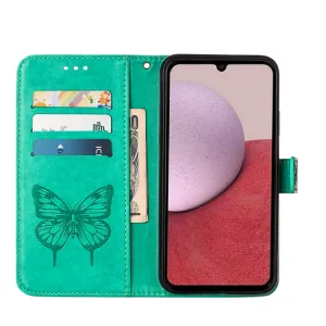 ART BUTTERFLY Peňaženkový obal pre Samsung Galaxy A25 5G zelený