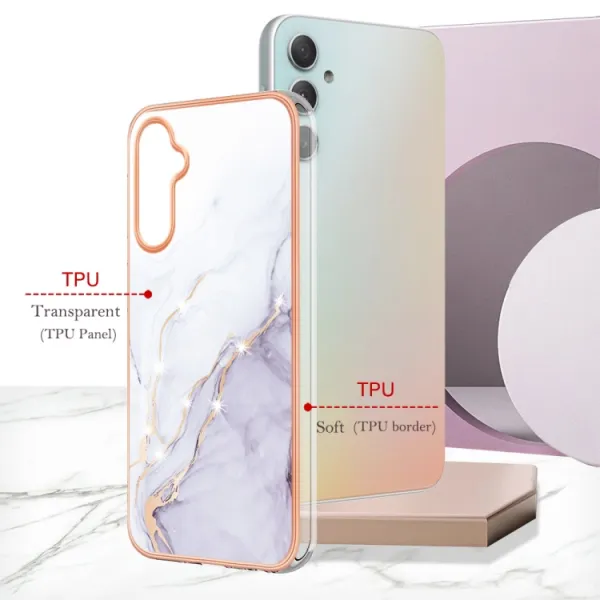 IMD MARBLE Ochranný kryt pre Samsung Galaxy A25 5G WHITE
