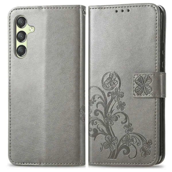 ART FLOWERS Peňaženkový obal pre Samsung Galaxy A25 5G šedý