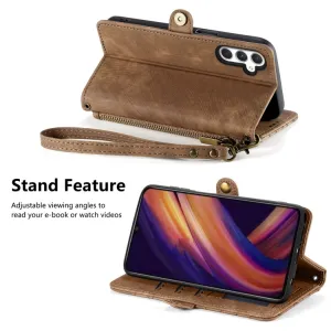 GEOM Peňaženkové puzdro pre Samsung Galaxy A25 5G hnedé
