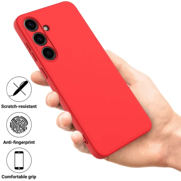 RUBBER Ochranný kryt pre Samsung Galaxy S24 Plus 5G červený
