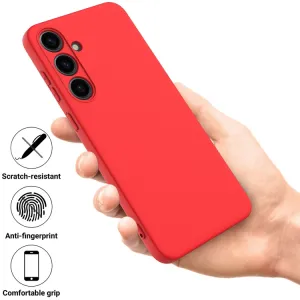 RUBBER Ochranný kryt pre Samsung Galaxy S24 Plus 5G červený