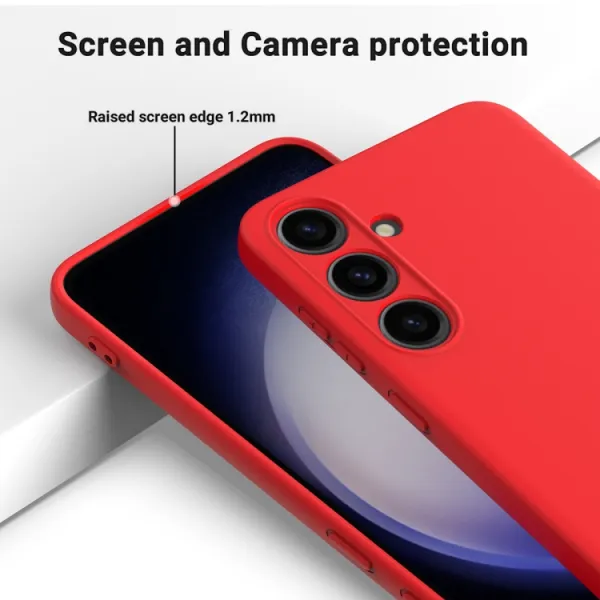 RUBBER Ochranný kryt pre Samsung Galaxy S24 Plus 5G červený