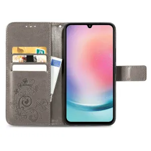 ART FLOWERS Peňaženkový obal pre Samsung Galaxy A25 5G šedý