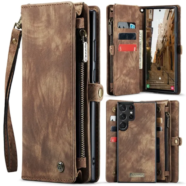 WALLET Ochranný kryt s peňaženkou 2v1 pre Samsung Galaxy S24 Ultra 5G hnedý