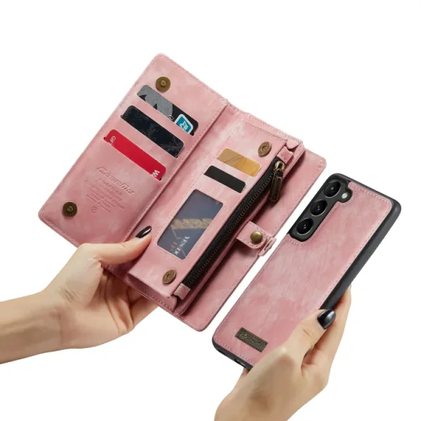 WALLET Ochranný kryt s peňaženkou 2v1 pre Samsung Galaxy S24 Plus 5G ružový