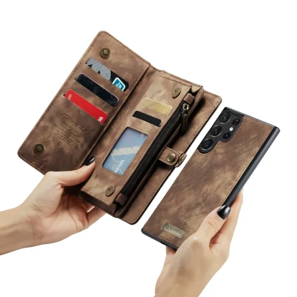 WALLET Ochranný kryt s peňaženkou 2v1 pre Samsung Galaxy S24 Ultra 5G hnedý