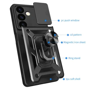 RING CAMERA Kryt s držiakom pre Samsung Galaxy S24 Plus 5G modrý
