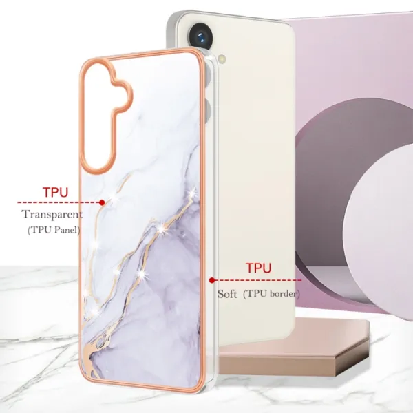 IMD MARBLE Ochranný kryt pre Samsung Galaxy S24 5G WHITE