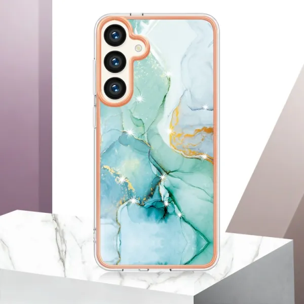 IMD MARBLE Ochranný kryt pre Samsung Galaxy S24 Plus 5G GREEN