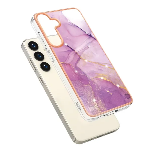 IMD MARBLE Ochranný kryt pre Samsung Galaxy S24 Plus 5G PURPLE
